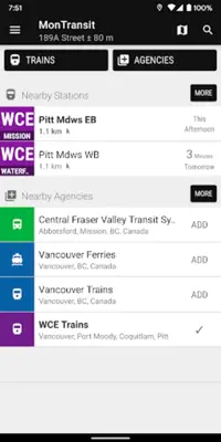 Vancouver WCE Train - MonTran… android App screenshot 2